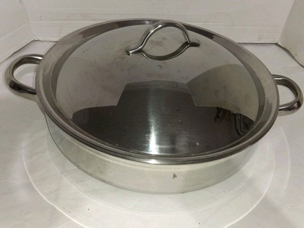 Belgique Tools of the Trade 5 Qt 12 Inch Stainless Steel Roaster Saute Pan